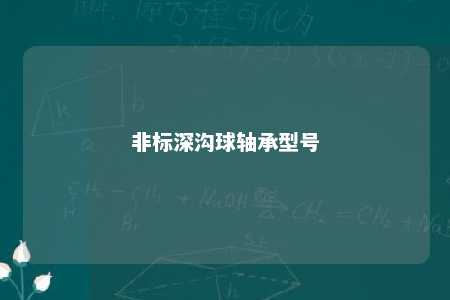 非标深沟球轴承型号 